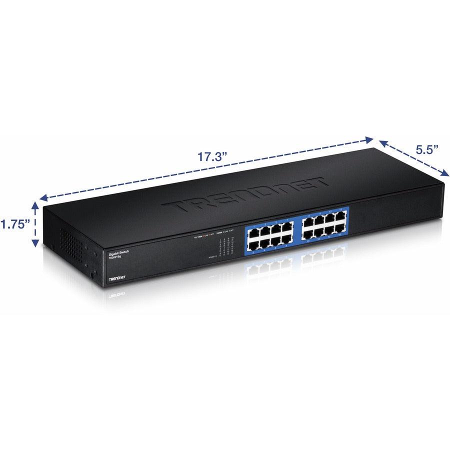 Trendnet Teg-S16G Network Switch Unmanaged Black