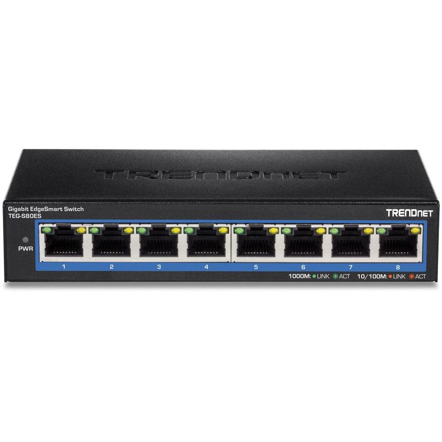 Trendnet Teg-S80Es Network Switch Managed Gigabit Ethernet (10/100/1000) Black, Blue