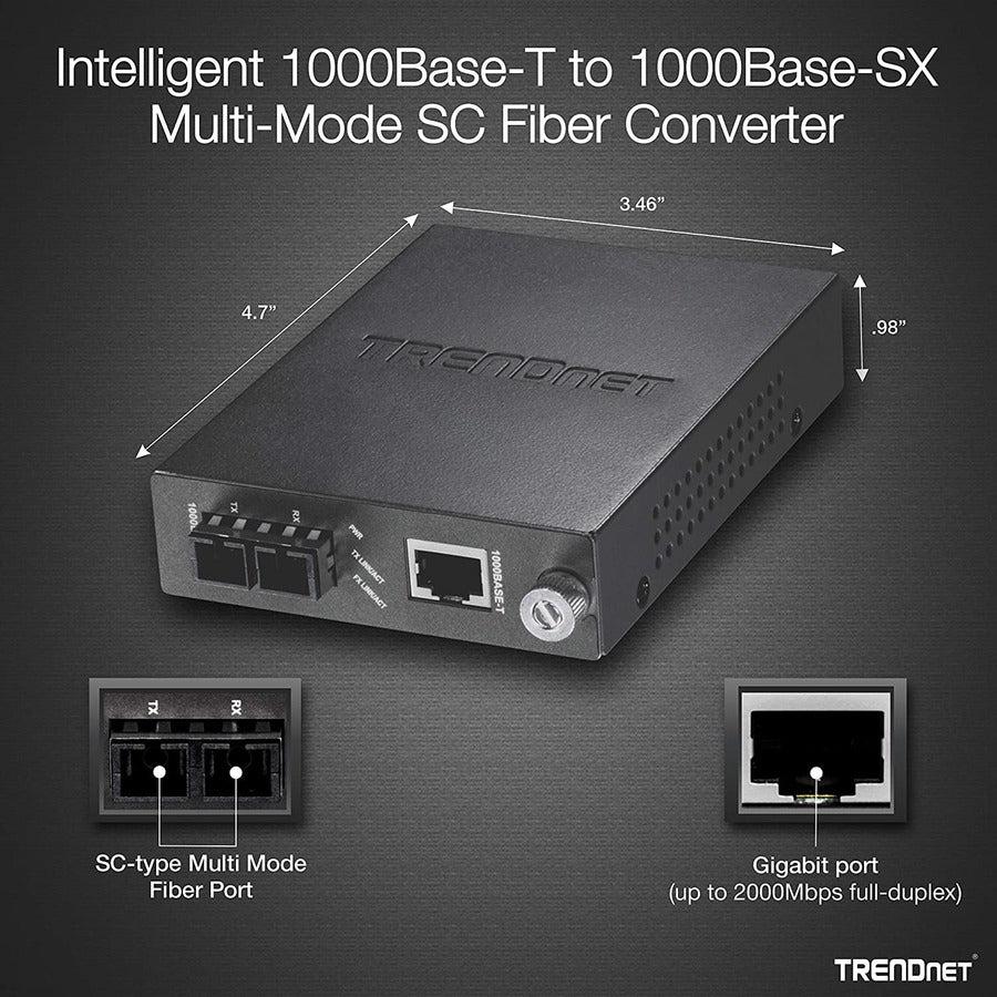 Trendnet Tfc-1000Msc Network Media Converter 2000 Mbit/S 1310 Nm Multi-Mode Grey