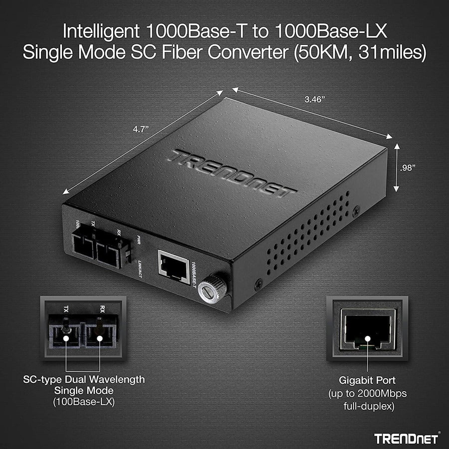 Trendnet Tfc-1000S50 Network Media Converter 1000 Mbit/S 1300 Nm