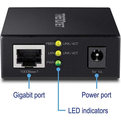 Trendnet Tfc-Gsfp Network Media Converter 2000 Mbit/S Multi-Mode, Single-Mode Black