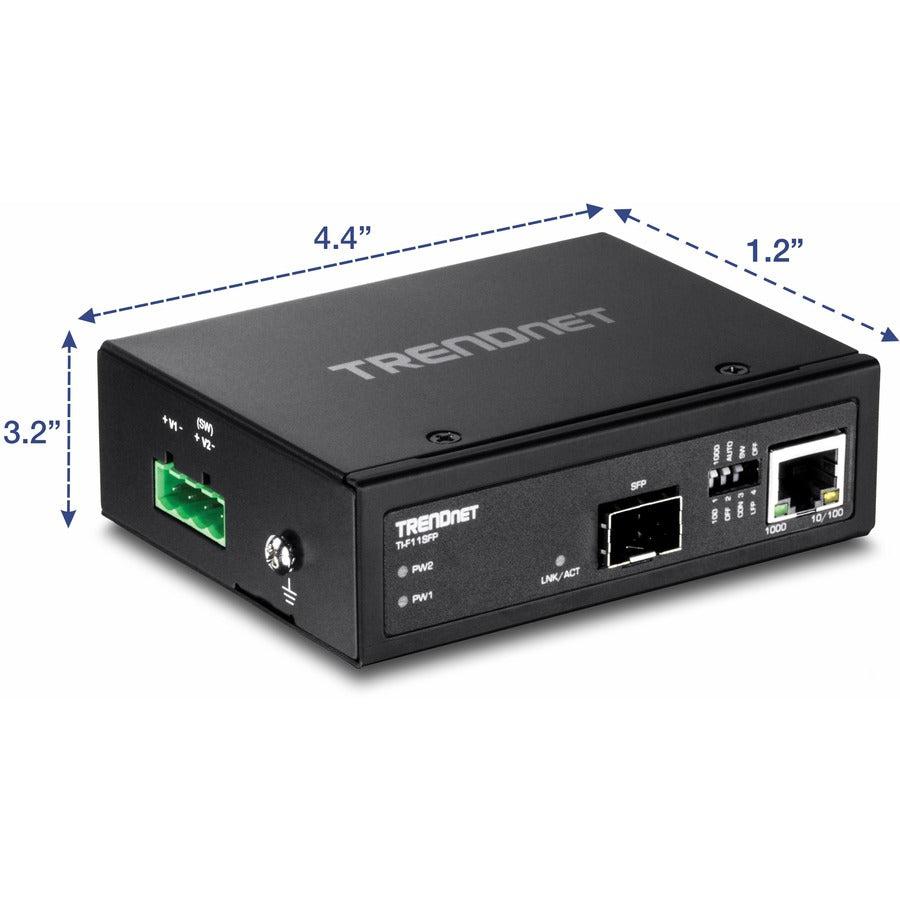 Trendnet Ti-F11Sfp Network Media Converter 1000 Mbit/S Black