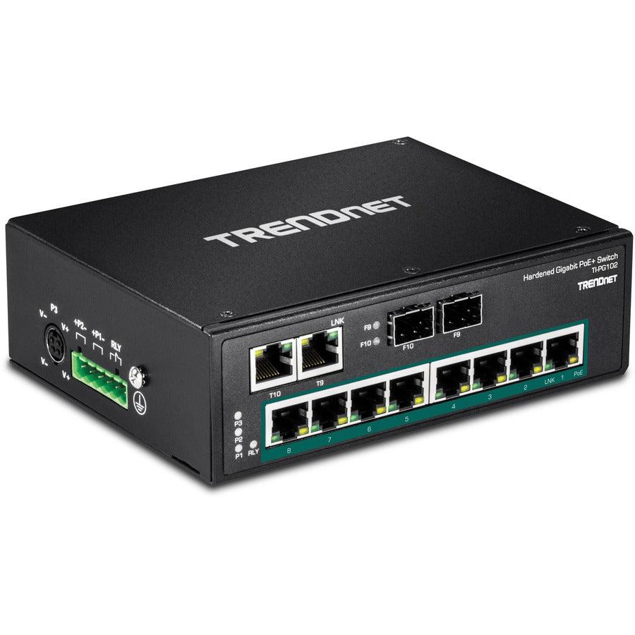 Trendnet Ti-Pg102 Network Switch Unmanaged Gigabit Ethernet (10/100/1000) Power Over Ethernet (Poe) Black