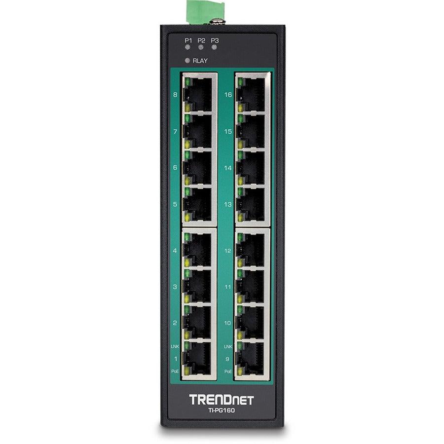 Trendnet Ti-Pg160 Network Switch Unmanaged Gigabit Ethernet (10/100/1000) Power Over Ethernet (Poe) Black