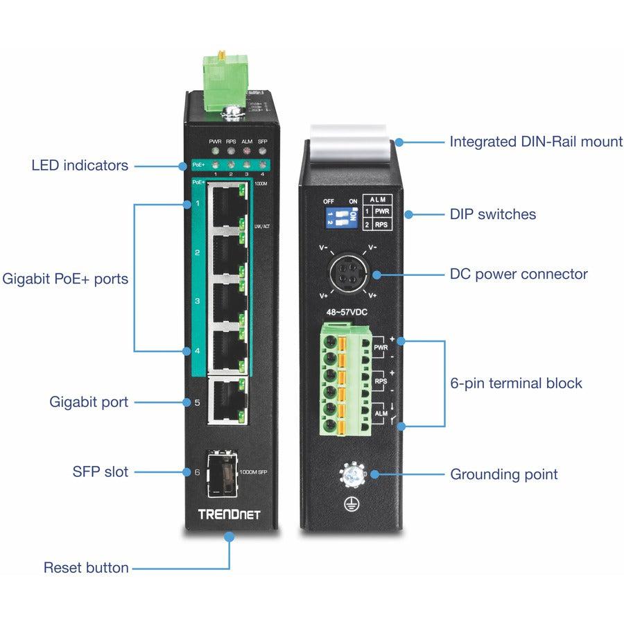 Trendnet Ti-Pg541 Network Switch Unmanaged L2 Gigabit Ethernet (10/100/1000) Power Over Ethernet (Poe) Black