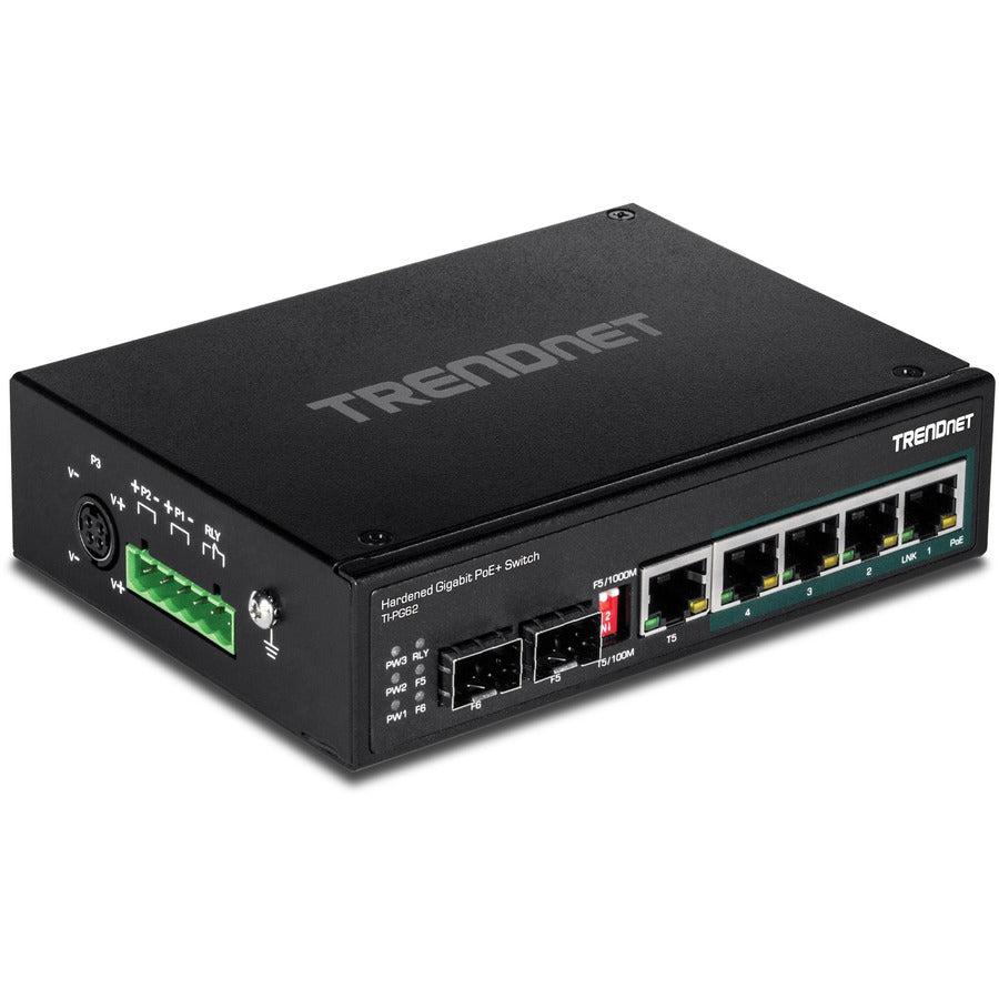 Trendnet Ti-Pg62 Network Switch Unmanaged Gigabit Ethernet (10/100/1000) Power Over Ethernet (Poe) Black