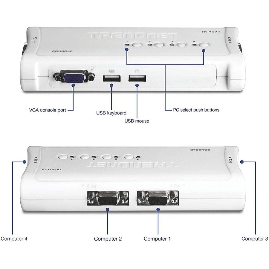 Trendnet Tk-407K Kvm Switch Blue