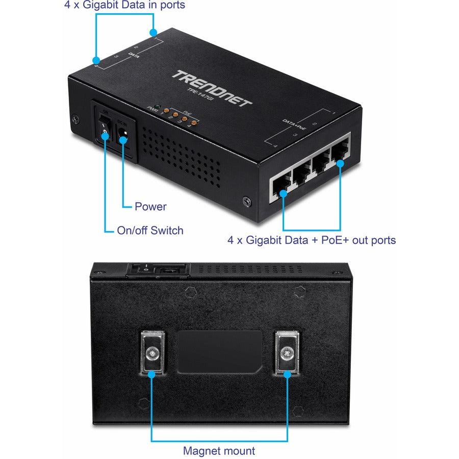 Trendnet Tpe-147Gi Poe Adapter Gigabit Ethernet