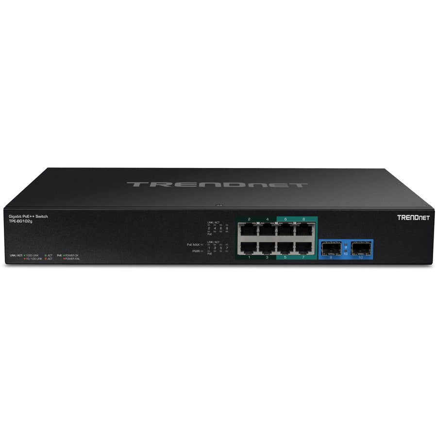 Trendnet Tpe-Bg102G Network Switch Unmanaged Gigabit Ethernet (10/100/1000) Power Over Ethernet (Poe) 1U Black