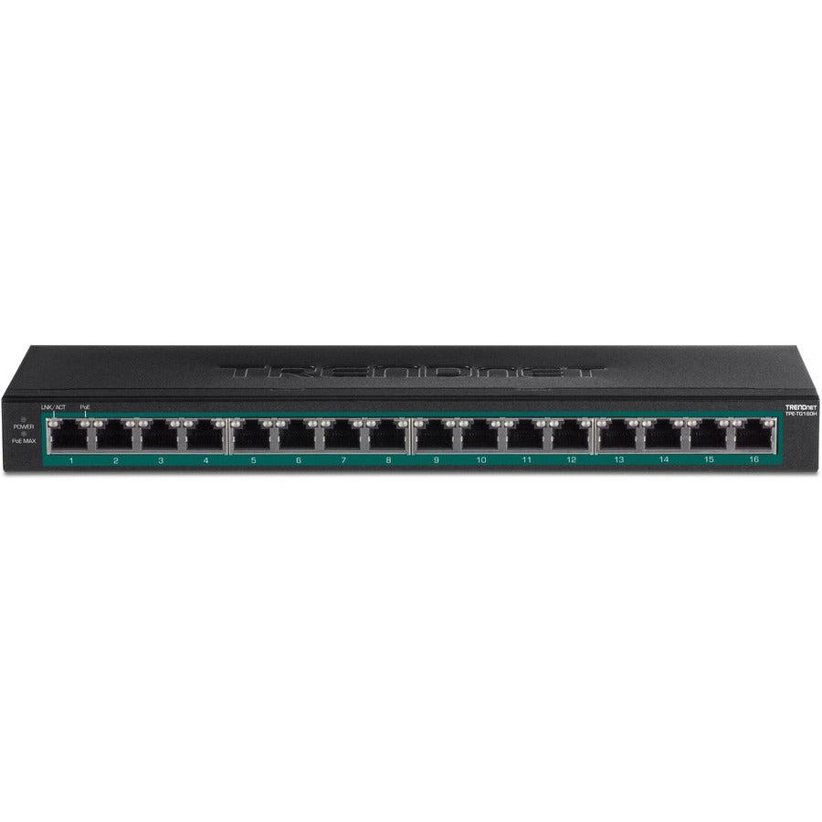 Trendnet Tpe-Tg160H Network Switch Managed Gigabit Ethernet (10/100/1000) Power Over Ethernet (Poe) 1U Black