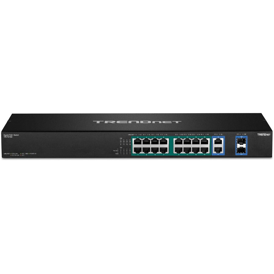 Trendnet Tpe-Tg182F V1.0R Unmanaged Gigabit Ethernet (10/100/1000) Power Over Ethernet (Poe) 1U Black