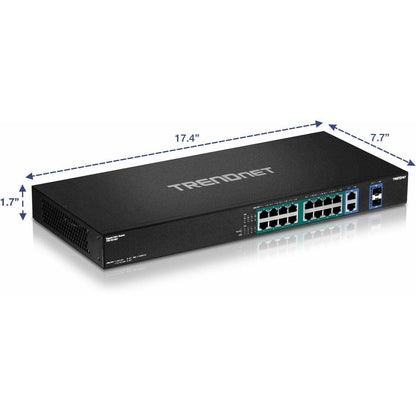 Trendnet Tpe-Tg182F V1.0R Unmanaged Gigabit Ethernet (10/100/1000) Power Over Ethernet (Poe) 1U Black