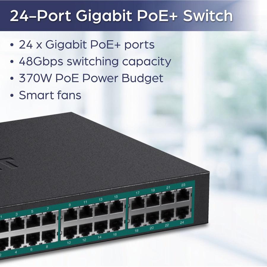 Trendnet Tpe-Tg240G Network Switch Unmanaged L2 Gigabit Ethernet (10/100/1000) Power Over Ethernet (Poe) Black