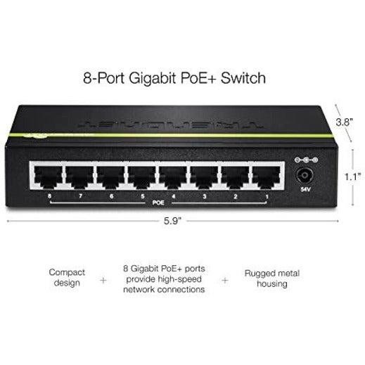 Trendnet Tpe-Tg80G Network Switch Power Over Ethernet (Poe) Black