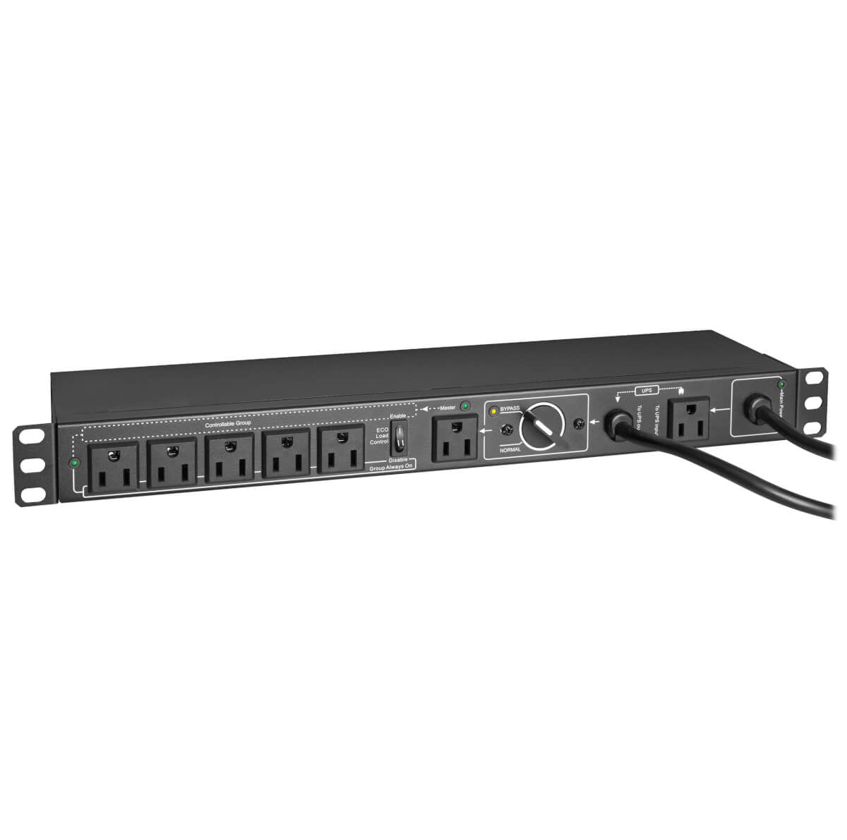 Tripp Lite 100-125V 12A Single-Phase Hot-Swap Pdu With Manual Bypass - 6 Nema 5-15R Outlets, 2 5-15P Inputs, 1U Rack/Wall