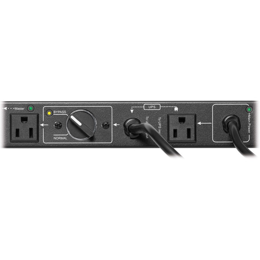 Tripp Lite 100-125V 12A Single-Phase Hot-Swap Pdu With Manual Bypass - 6 Nema 5-15R Outlets, 2 5-15P Inputs, 1U Rack/Wall