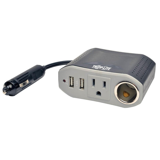 Tripp Lite 100W Powerverter Ultra-Compact Car Inverter With Outlet, 12V Cla Receptacle, And 2 Usb Charging Ports