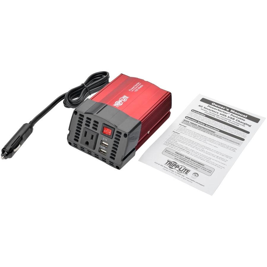 Tripp Lite 150W Powerverter Ultra-Compact Car Inverter With Ac Outlet And 2 Usb Charging Ports