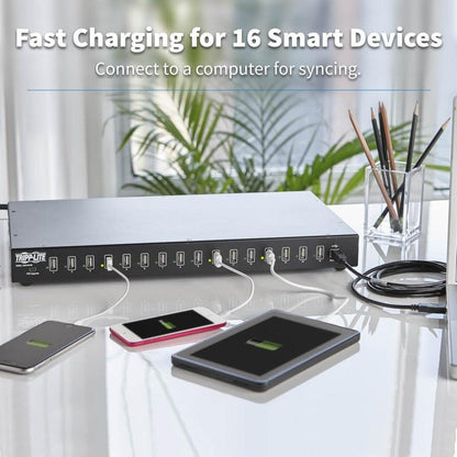 Tripp Lite 16-Port Usb Charging Station With Syncing Function - 5V 40A / 200W Usb Charger Output