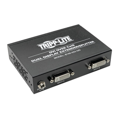 Tripp Lite 2-Port Dual Display Dvi Over Cat5 / Cat6 Extender Splitter, Video Transmitter, 1920 X 1080 At 60Hz, Up To 60.96 M (200-Ft.)