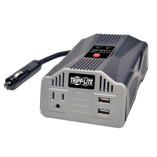 Tripp Lite 200W Powerverter Ultra-Compact Car Inverter With Outlet And 2 Usb Charging Ports