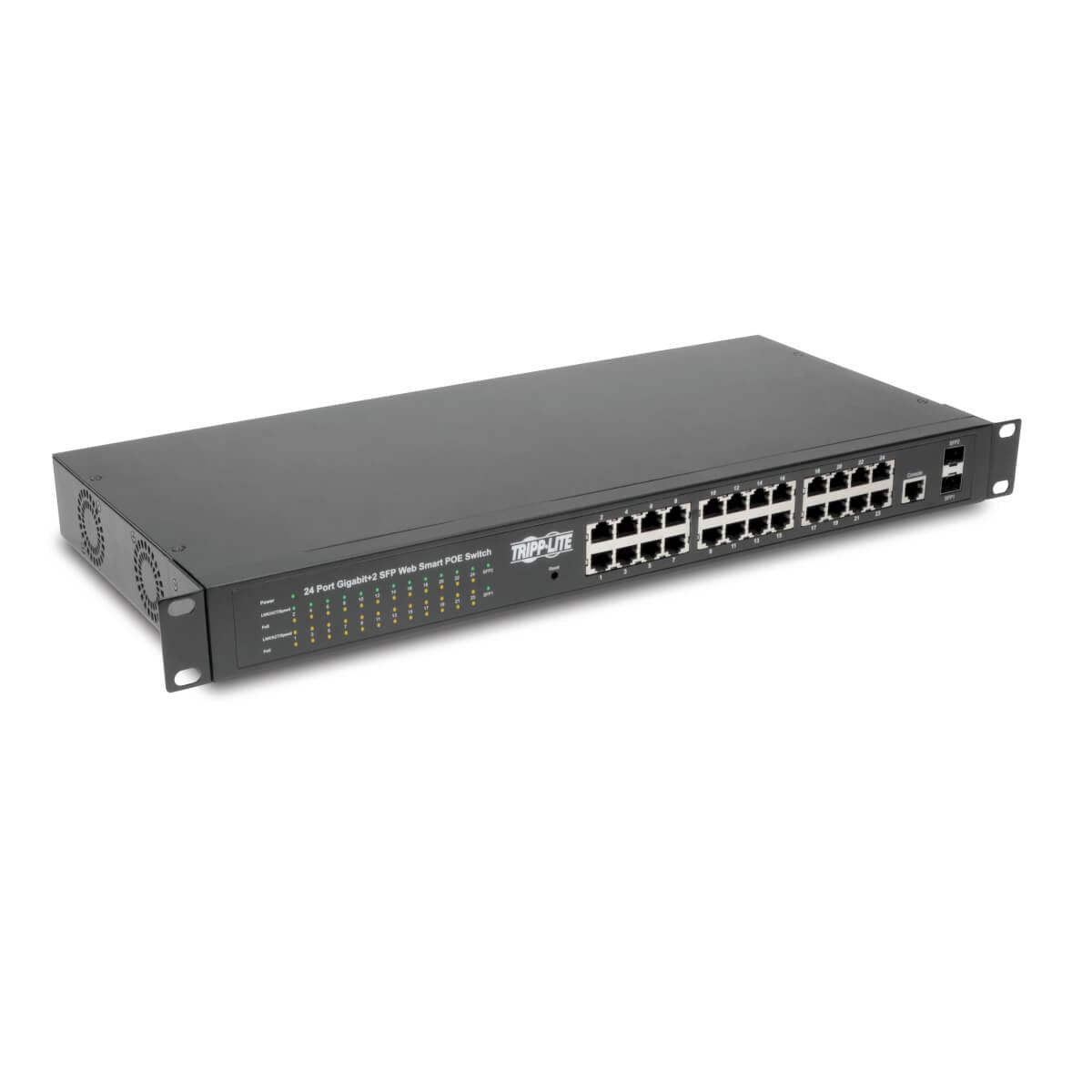 Tripp Lite 24 10/100/1000Mbps Port Gigabit L2 Web-Smart Managed Poe+ Switch, 300W, 2 Dedicated Gigabit Sfp Slots, 52 Gbps, Web Interface