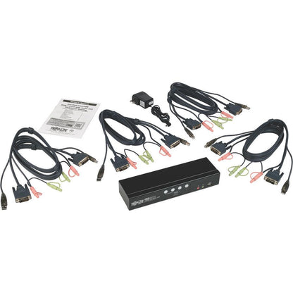 Tripp Lite 4-Port Dvi Dual-Link / Usb Kvm Switch W/ Audio And Cables