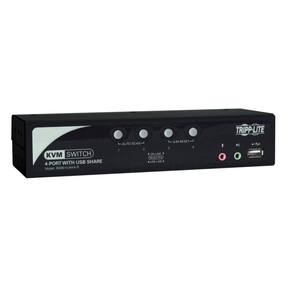 Tripp Lite 4-Port Kvm Switch With Audio, Osd And Peripheral Sharing