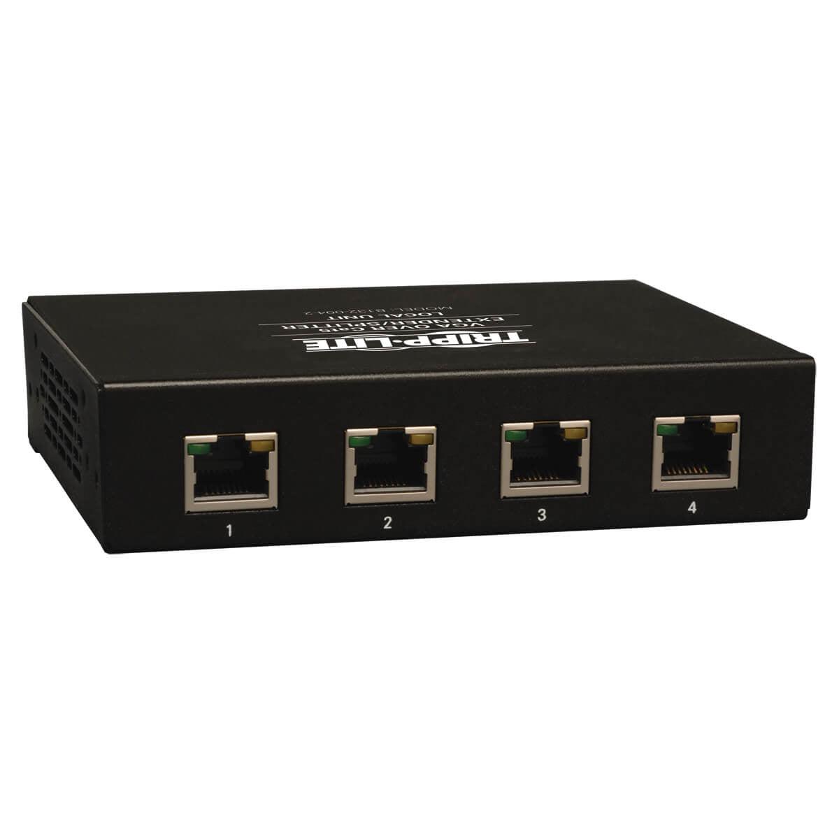 Tripp Lite 4-Port Vga Over Cat5/Cat6 Extender Splitter, Box-Style Transmitter With Edid, 1920X1440 At 60Hz, Up To 305 M (1,000-Ft.)