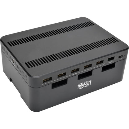 Tripp Lite 7-Port Usb Charging Station W/Quick Charge 3.0, Usb-C Port, Device Storage, 5V 4A (60W) Usb Charge Output