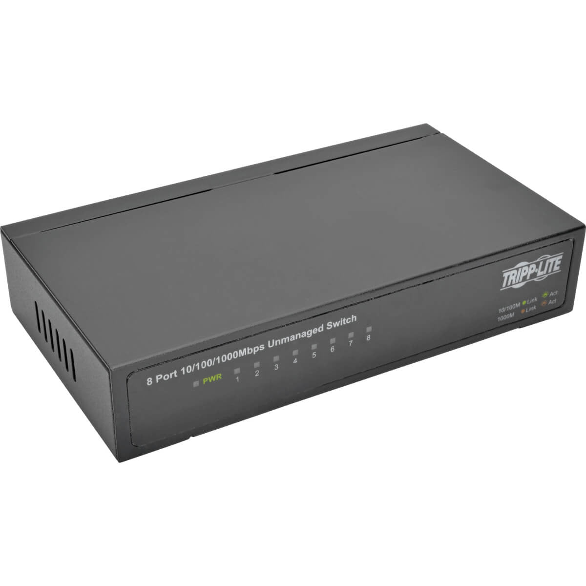 Tripp Lite 8-Port 10/100/1000 Mbps Desktop Gigabit Ethernet Unmanaged Switch, Metal Housing