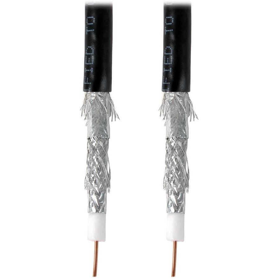 Tripp Lite A224-01K-Bk Rg6/U Quad-Shield Cmr-Rated Coaxial Cable, Black, 1000 Ft. (304.8 M)