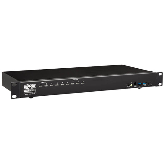 Tripp Lite B024-Dpu08 8-Port Displayport/Usb Kvm Switch With Audio/Video And Usb Peripheral Sharing, 4K 60 Hz, 1U Rack-Mount