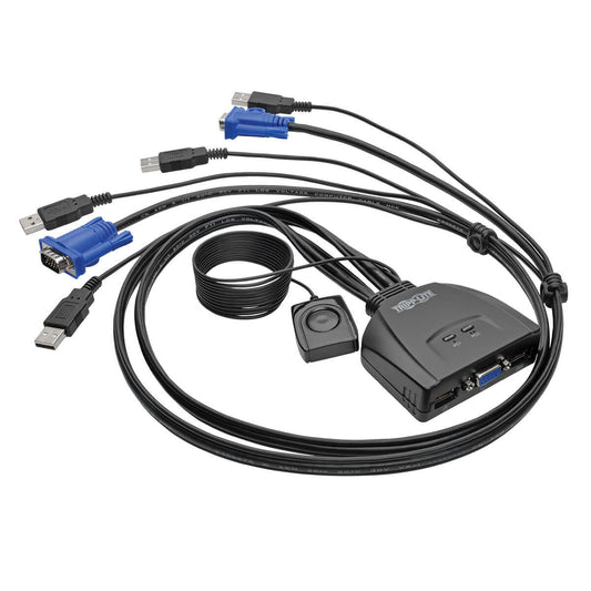 Tripp Lite B032-Vu2 2-Port Usb/Vga Cable Kvm Switch With Cables And Usb Peripheral Sharing