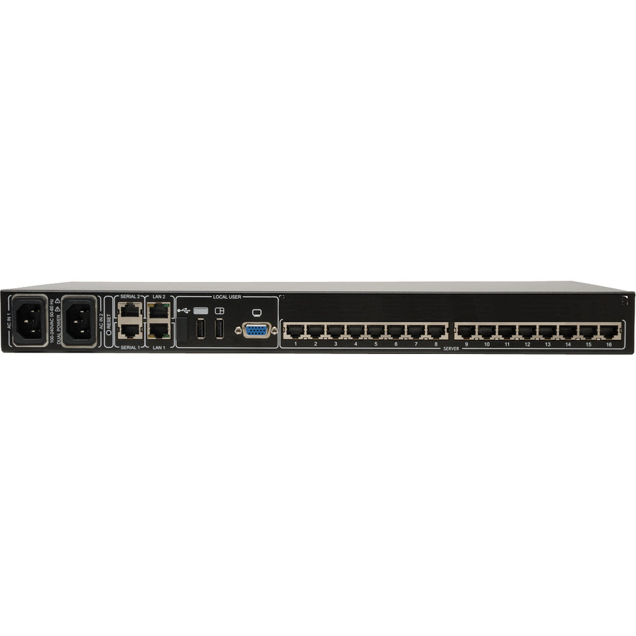 Tripp Lite B072-016-Ip2 Netcommander 16-Port Cat5 Kvm Over Ip Switch - 2 Remote + 1 Local User, 1U Rack-Mount