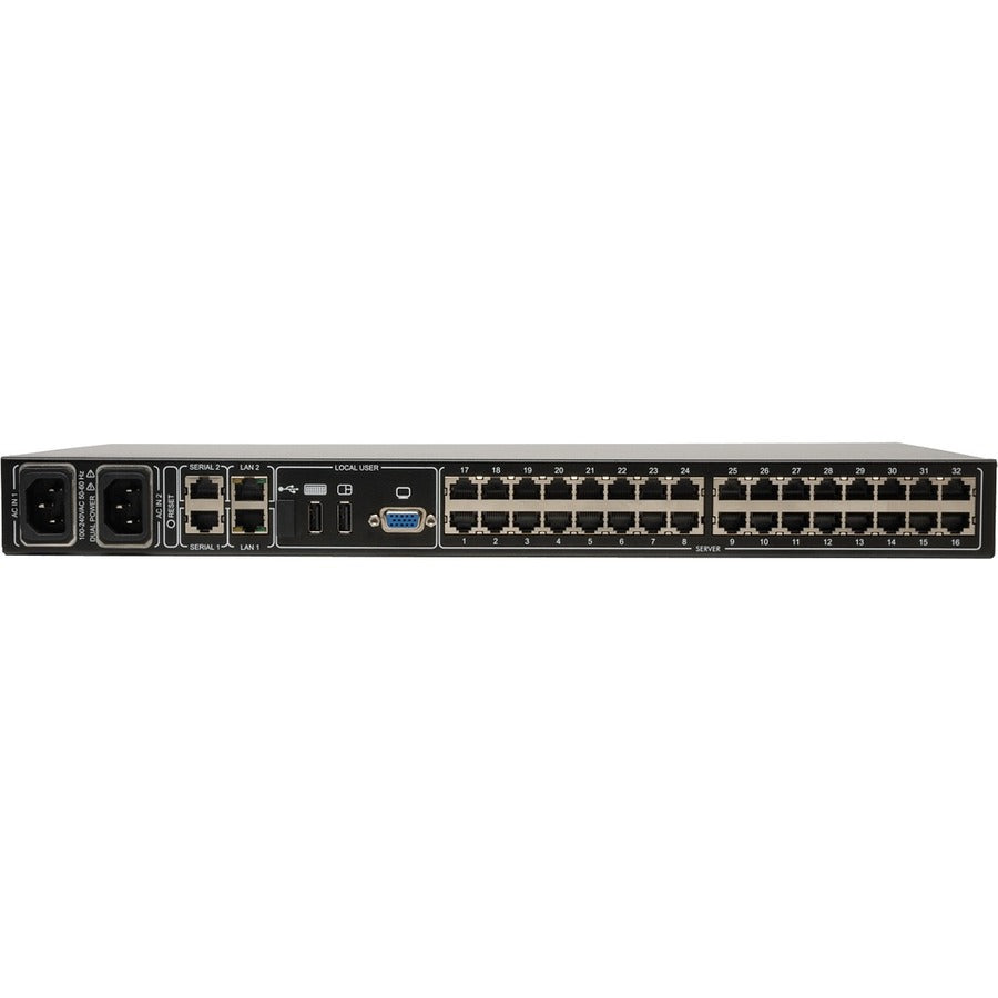 Tripp Lite B072-032-Ip2-K Netcommander 32-Port Cat5 Kvm Over Ip Switch - 2 Remote + 1 Local User, 16 Usb Dongles, 1U Rack-Mount