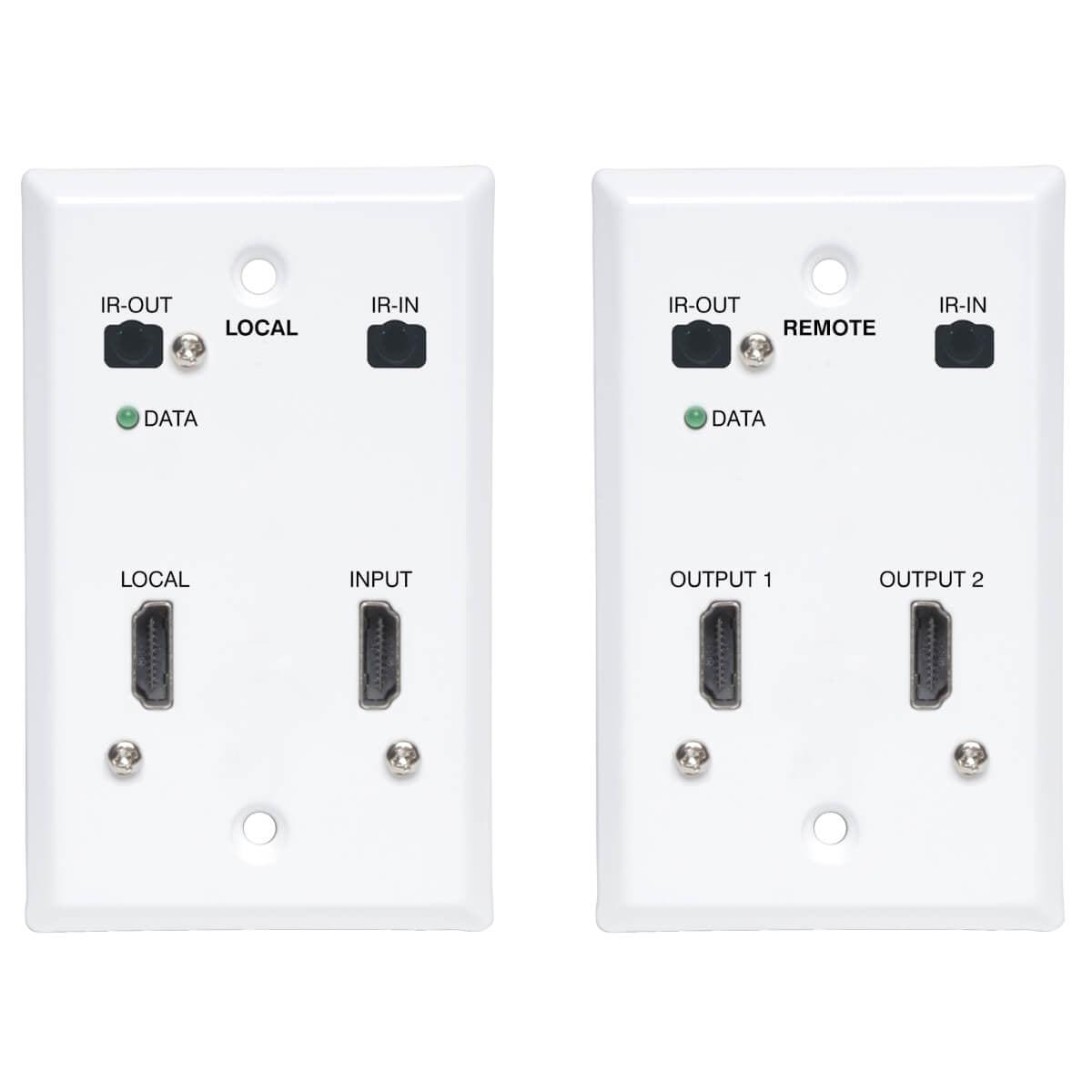 Tripp Lite B127A-2A1-Fhfh Hdmi Over Cat6 Extender Kit, Wallplate, 4K 60Hz, Hdr, Dual Output, Ir, Poc, 230 Ft., Taa