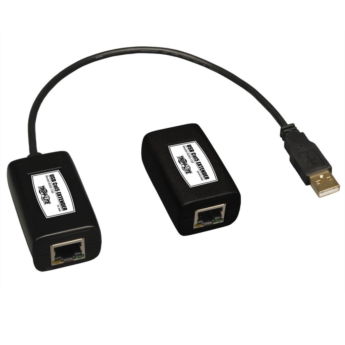 Tripp Lite B202-150 1-Port Usb Over Cat5/Cat6 Extender, Transmitter And Receiver, Up To 150 Ft. (45.72 M), Taa