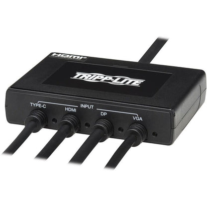 Tripp Lite B321-4X1-Hdvc 4-Port Presentation Adapter, 4K 60 Hz (4:4:4) Hdmi, Dp, Usb-C And 1080P Vga To Hdmi, Built-In Cables