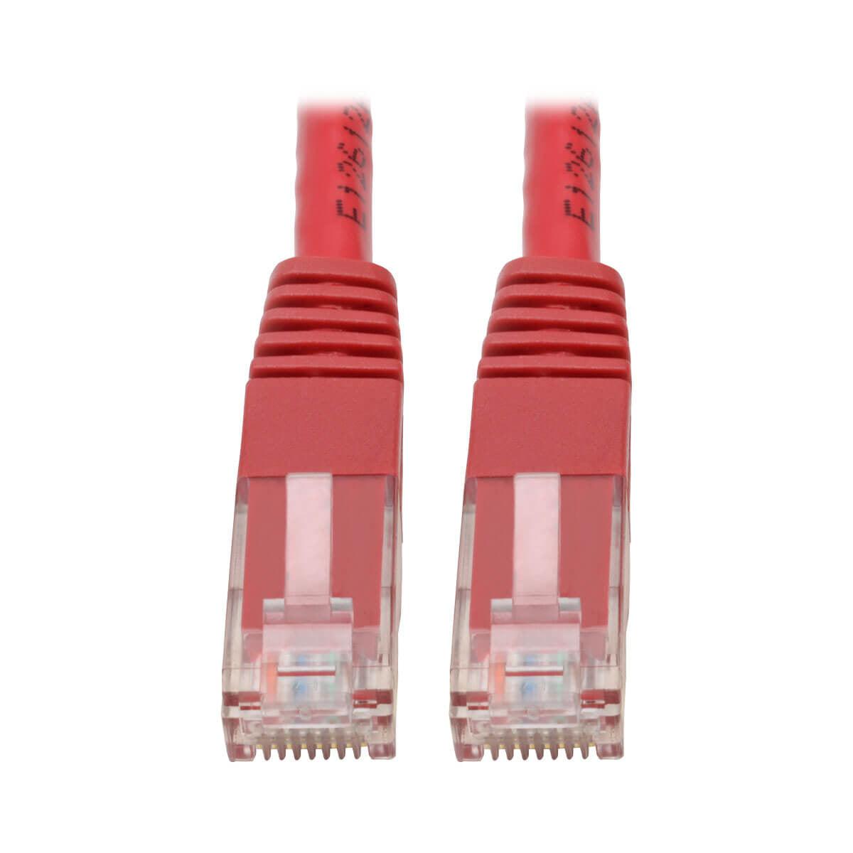 Tripp Lite Cat5 / Cat5E / Cat6 Gigabit Molded Utp Ethernet Patch Cable, 24 Awg, 550 Mhz/1 Gbps (Rj45 M/M), Red, 15.24 M