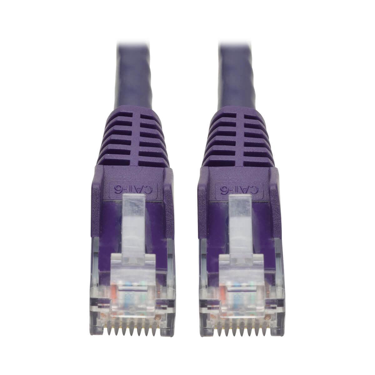 Tripp Lite Cat6 Gigabit Snagless Molded Utp Ethernet Patch Cable, 24 Awg, 550 Mhz/1 Gbps (Rj45 M/M), Purple, 0.31 M