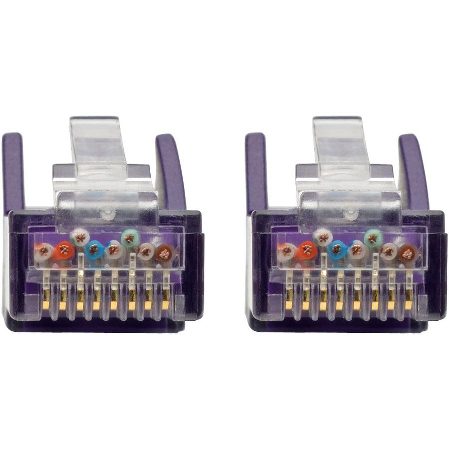 Tripp Lite Cat6 Gigabit Snagless Molded Utp Ethernet Patch Cable, 24 Awg, 550 Mhz/1 Gbps (Rj45 M/M), Purple, 0.31 M