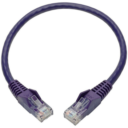 Tripp Lite Cat6 Gigabit Snagless Molded Utp Ethernet Patch Cable, 24 Awg, 550 Mhz/1 Gbps (Rj45 M/M), Purple, 0.31 M