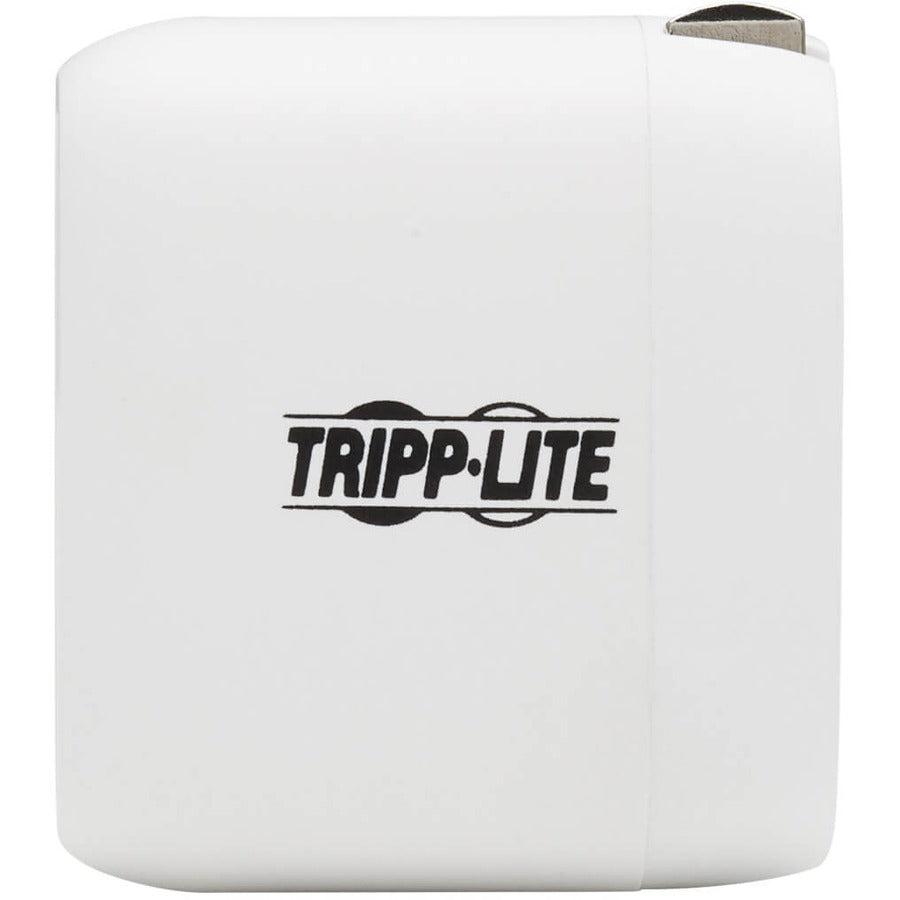 Tripp Lite Compact Usb-C Wall Charger - 18W Pd Charging, Gan Technology, Usb-C To Lightning Cable, White