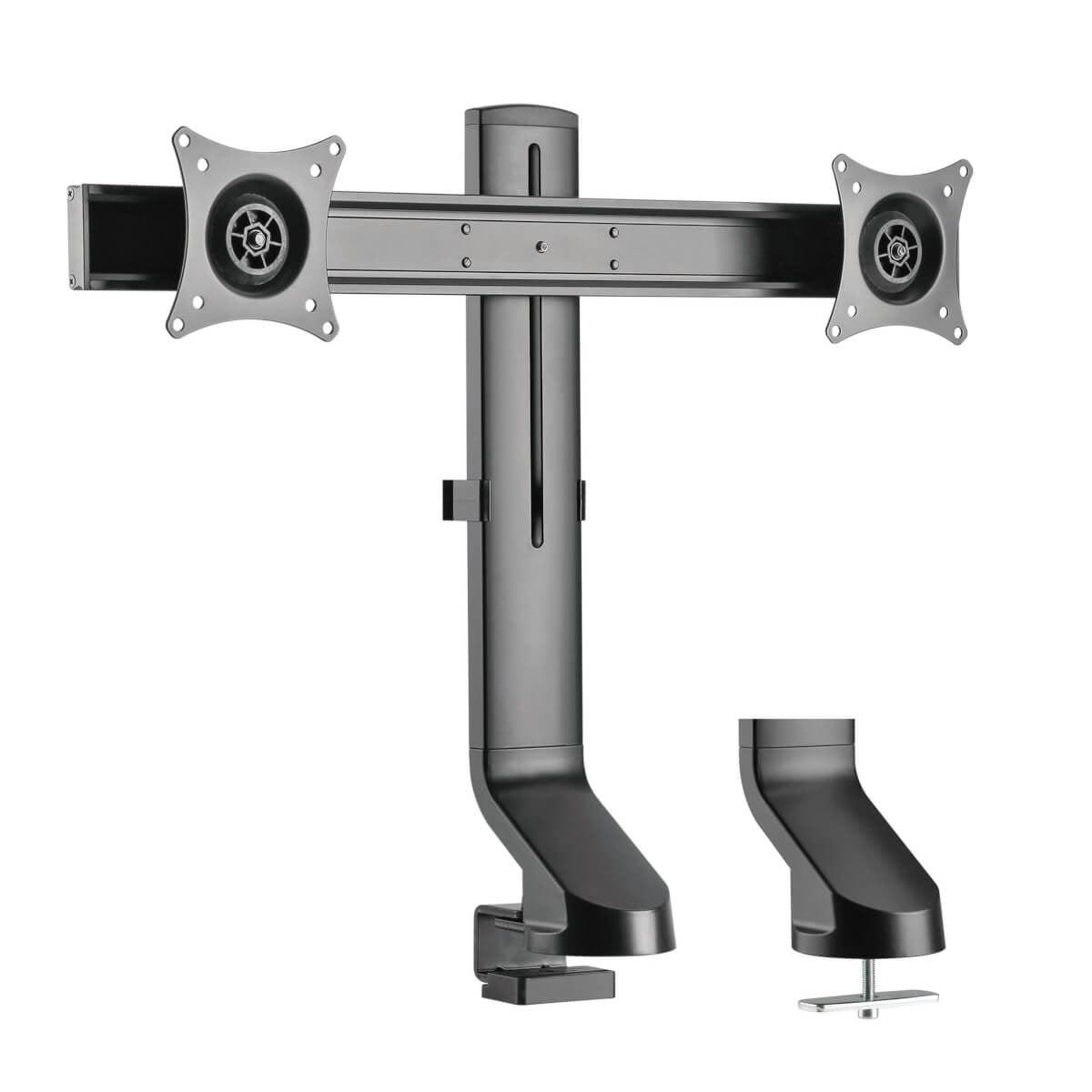 Tripp Lite Ddr1727Dc Dual-Display Monitor Arm With Desk Clamp And Grommet - Height Adjustable, 17” To 27” Monitors