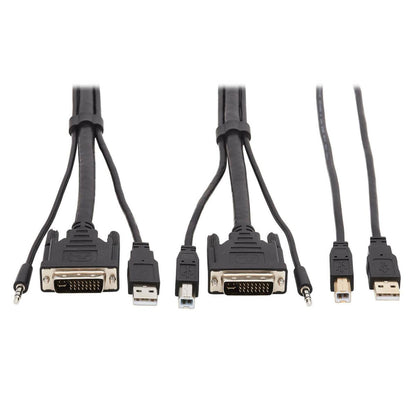 Tripp Lite Dvi Kvm Cable Kit - Dvi, Usb, 3.5 Mm Audio (3Xm/3Xm) + Usb (M/M), 1080P, 10 Ft. (3.05 M)