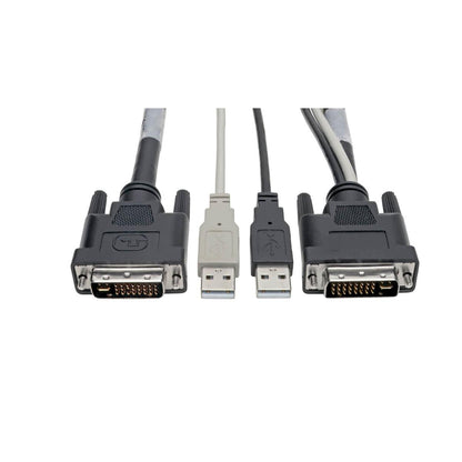 Tripp Lite Dvi To Usb-A Dual Kvm Cable Kit - (2X Male/2X Male), 1920 X 1200 (1080P) @ 60 Hz, 3.05 M