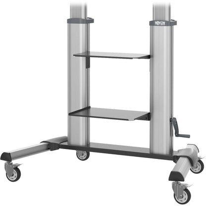 Tripp Lite Dmcs60100Xxck Safe-It Heavy-Duty Rolling Tv Cart With Height-Adjusting Crank Handle For 60 To 100-Inch Displays