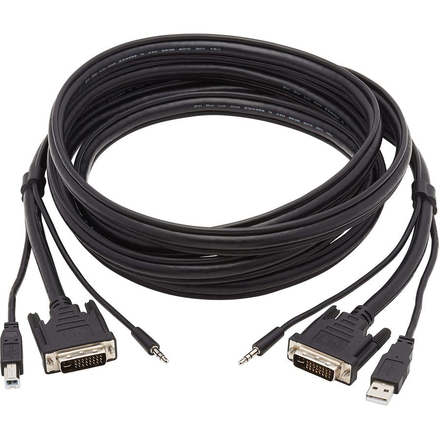 Tripp Lite Dvi Kvm Cable Kit, 3 In 1 - Dvi, Usb, 3.5 Mm Audio (3Xm/3Xm) 10 Ft. (3.05 M)