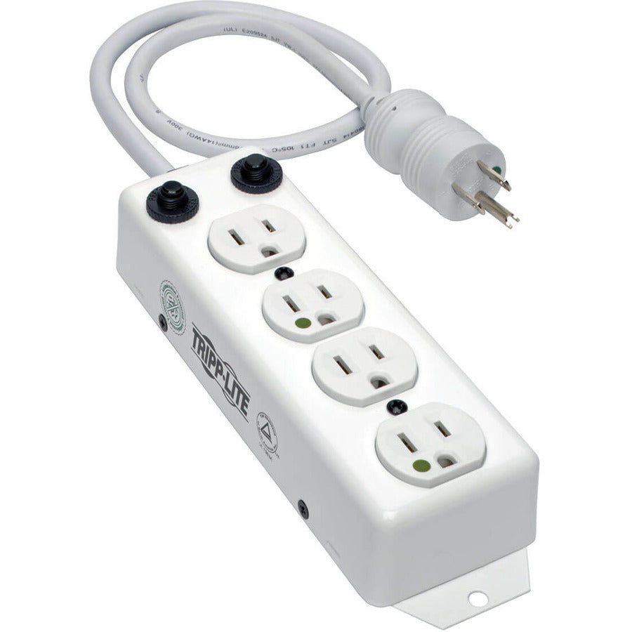 Tripp Lite For Patient-Care Vicinity – Ul 1363A Medical-Grade Power Strip, 4 15A Hospital-Grade Outlets, Safety Covers, 7 Ft. Cord